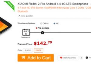 فتح باب الطلب المسبق على " Xiaomi Redmi 2 Pro "